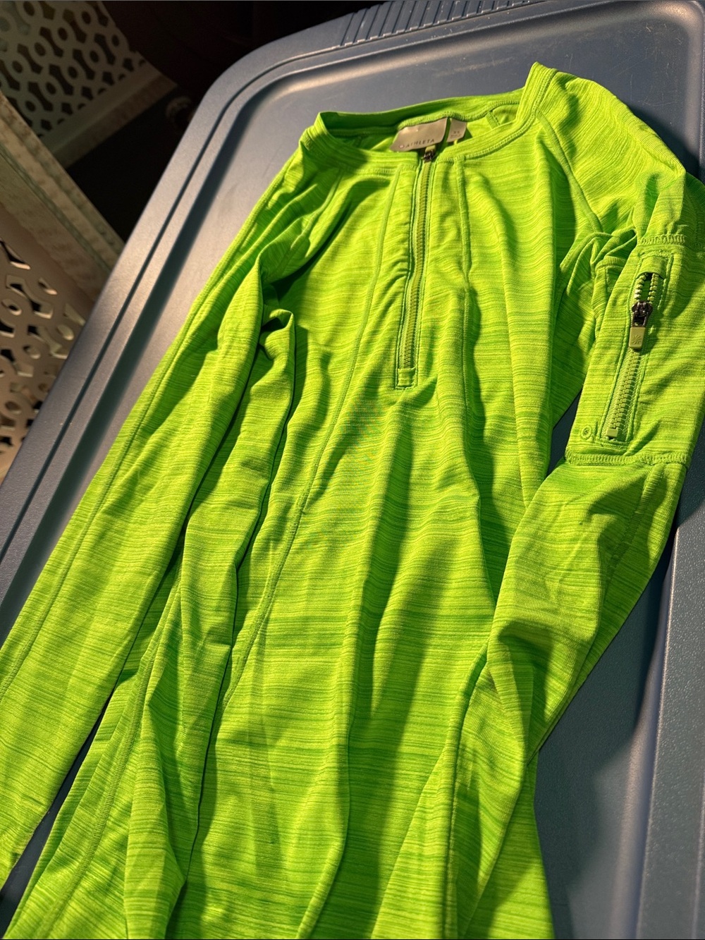 Athleta Neon Green Kids Long-Sleeve Rash Guard